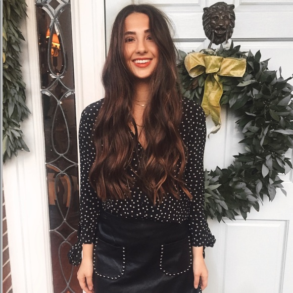 MADEWELL Star Tie Sleeve Silk Blouse - Picture 2 of 3